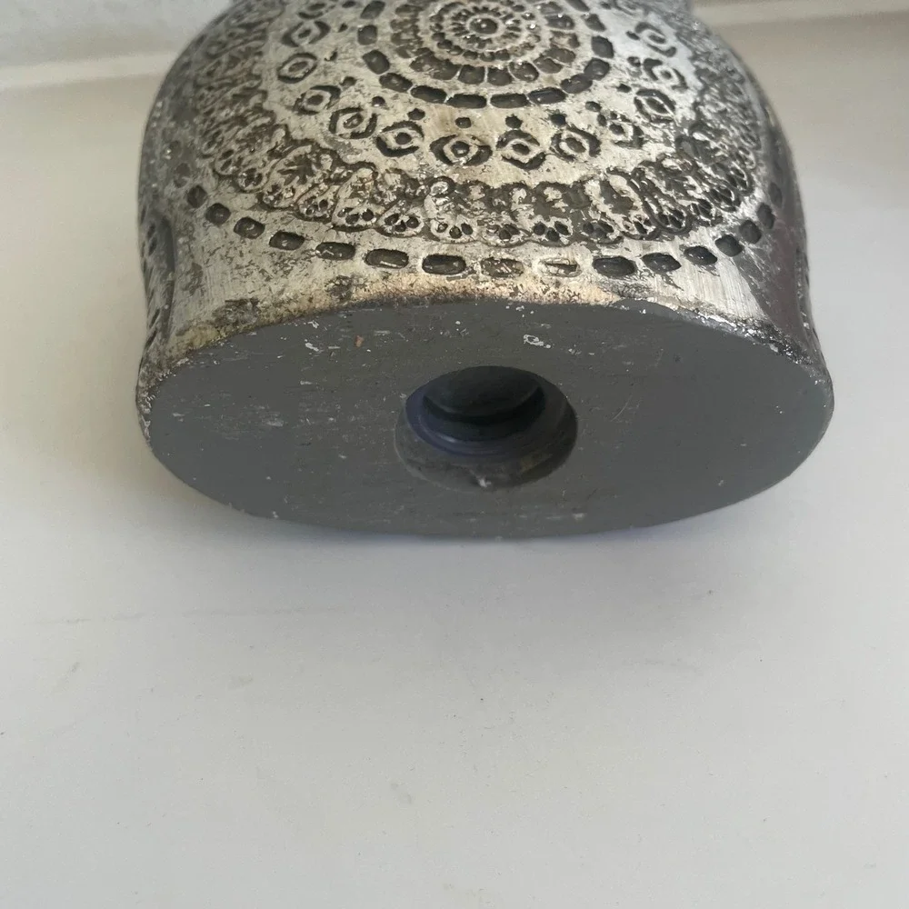 Aztec Mandala Resin Toothbrush Razor Holder SouthWestern Distressed Silver Tone‎